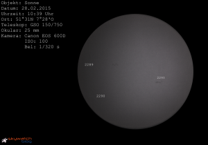 Die Sonne am 28.02.2015 um 10:39 Uhr