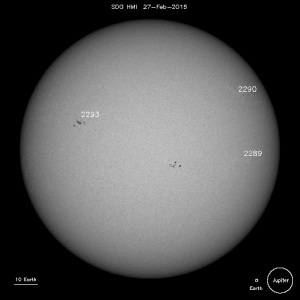Sonnenflecken, Bild: NASA/ESA SDO/AIA/HMI/EVE